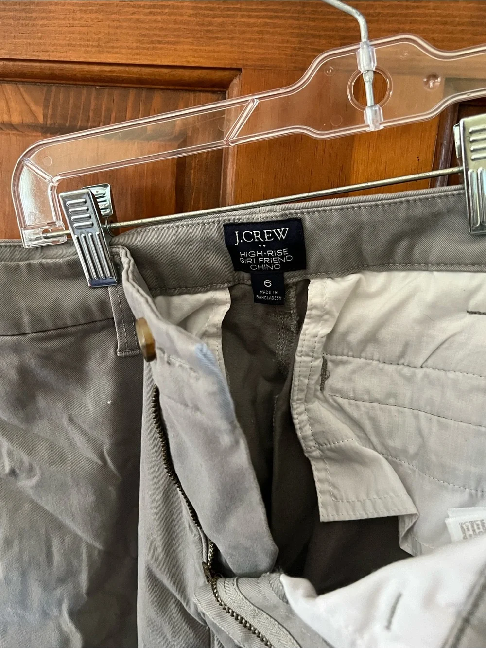 J.Crew High-Rise Girlfriend Chinos — Gray